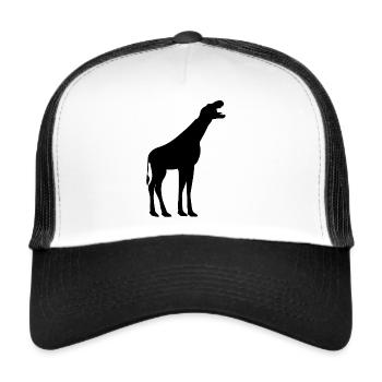 Giraffe Dinosaur Giraffe With Dino Head - Funny Gi - Trucker Cap - Weiß/Schwarz - Vorne