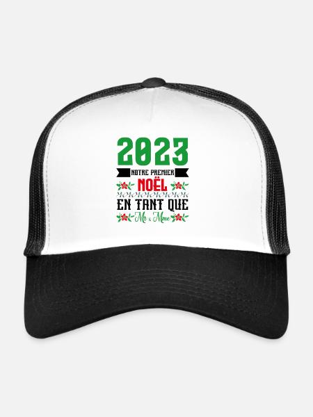 Notre premier Noël en tant que M. et Mme 2023 - Casquette trucker  - blanc/noir - Devant