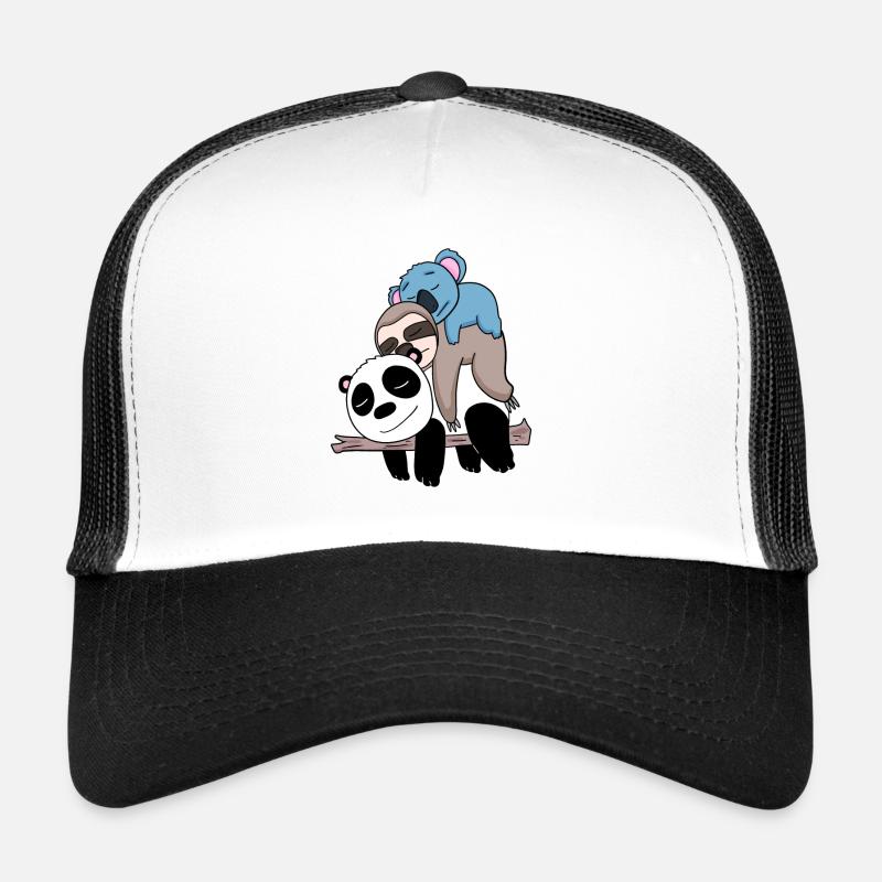 Panda Faultier und Koala - Trucker Cap - Weiß/Schwarz