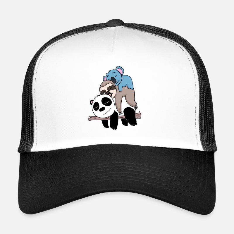 Panda Faultier und Koala - Trucker Cap - Weiß/Schwarz