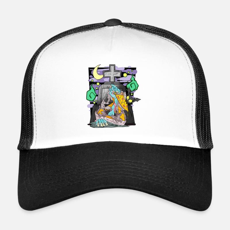 Zombie Grabstein Pizza lustig Trucker Cap