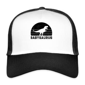 Babysaurus Newborn Baby Dino Baby Dinosaur Baby Sa - Trucker Cap - white/black - Front