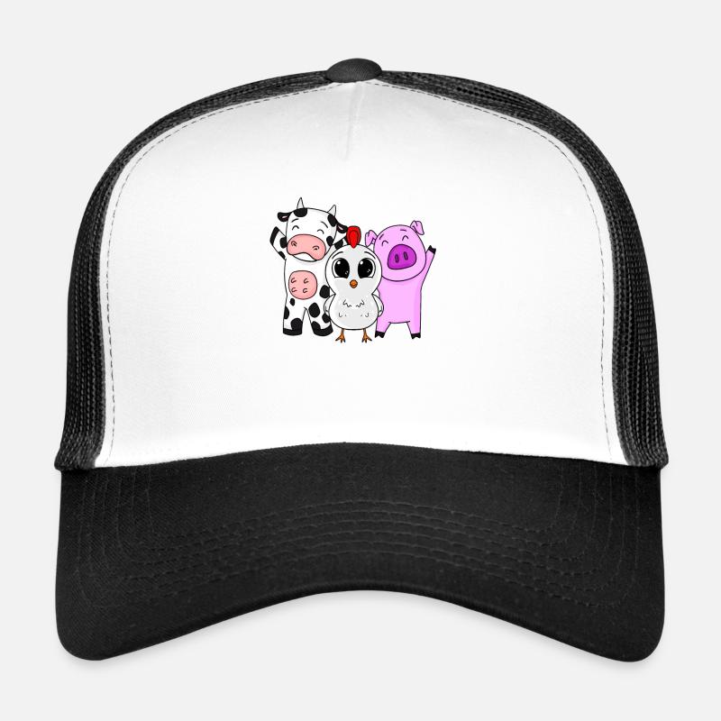 Bauernhof Tiere - Trucker Cap - Weiß/Schwarz