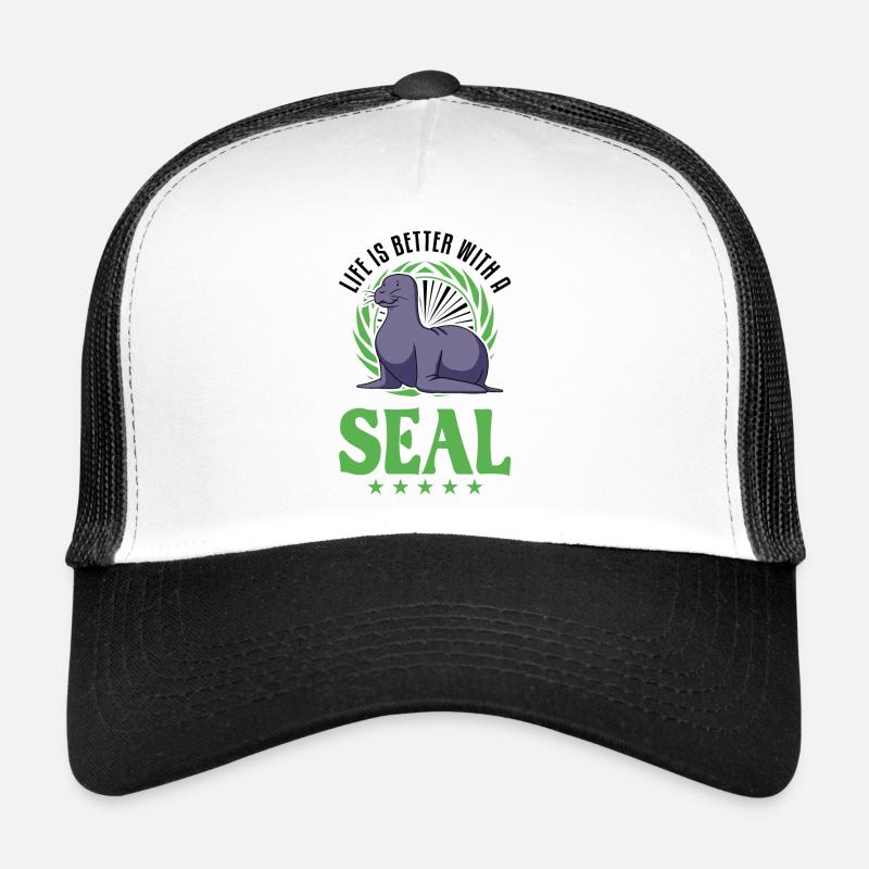 La vie est meilleure avec un phoque phoque lion Casquette trucker 
