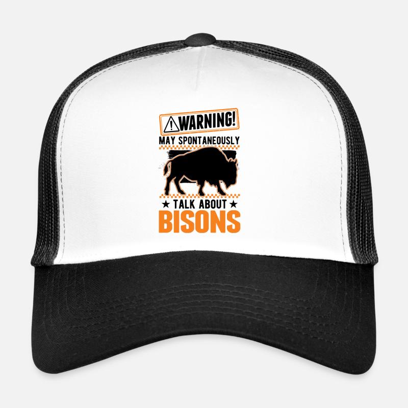 Warning Buffalo Bison Water Buffalo Trucker Cap