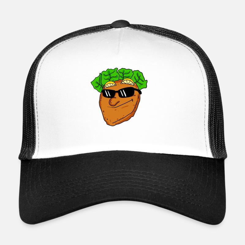 Cooles Schnitzel mit Sonnenbrille - Trucker Cap - Weiß/Schwarz