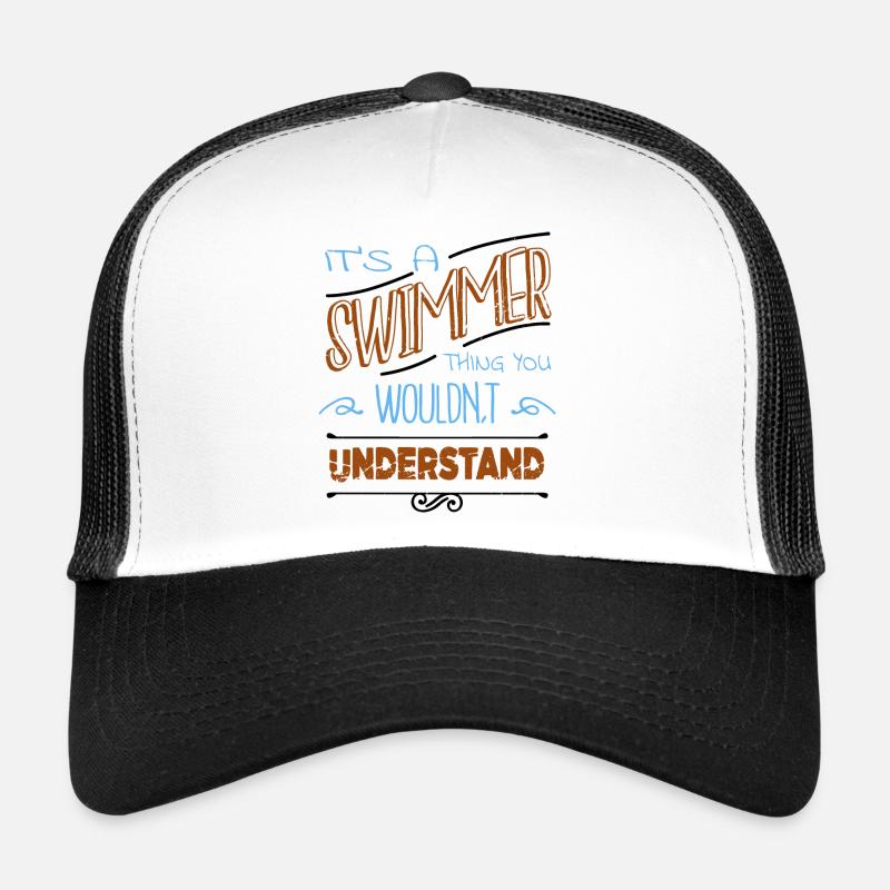 maillot de bain tshirts déclaration natation drôle heureux Casquette trucker 