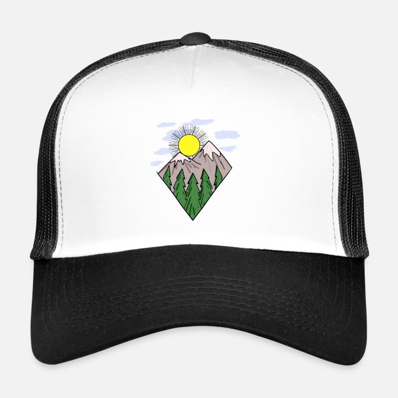 Mountain Mountains Mountain Peaks - Trucker Cap - white/black