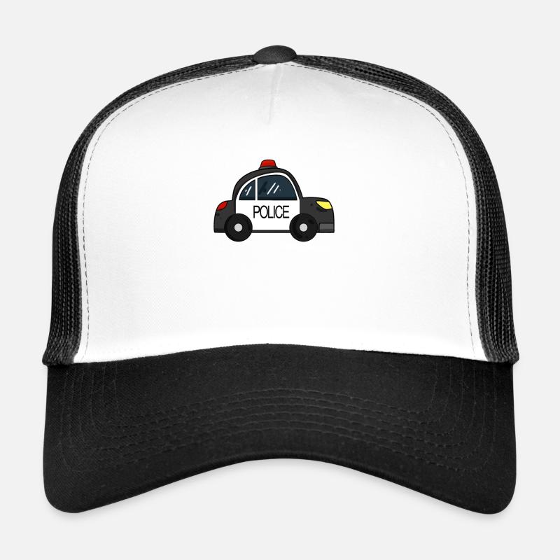 Polizei Auto - Trucker Cap - Weiß/Schwarz