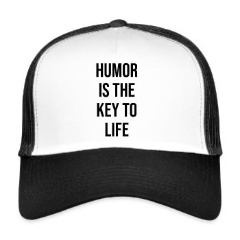 Life Quotes - Humor Is The Key To Life - Trucker Cap - white/black - Front