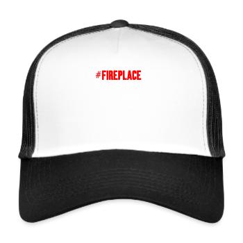 #fireplace Fireplace Camping Campfire Fireplace - Trucker Cap - white/black - Front