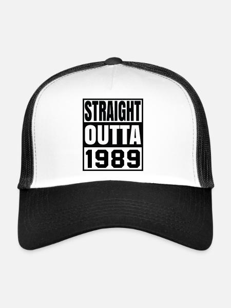 Straight Outta 1989 - Trucker Cap - Weiß/Schwarz