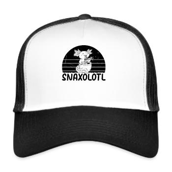 Axolotl Snaxolotl Axolotl Funny Axolotl - Trucker Cap - Weiß/Schwarz - Vorne