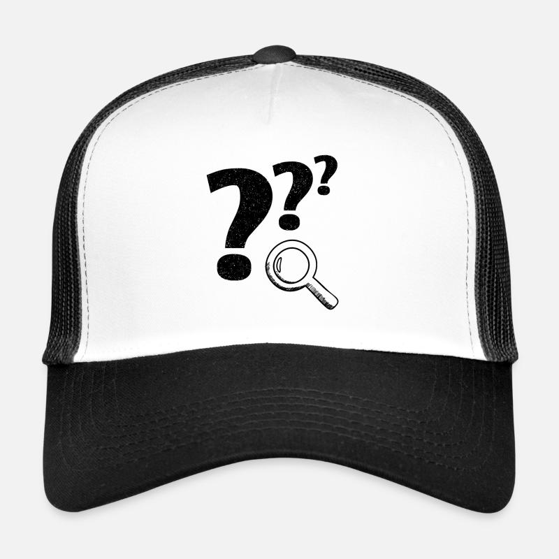 Question mark magnifying glass Trucker Cap