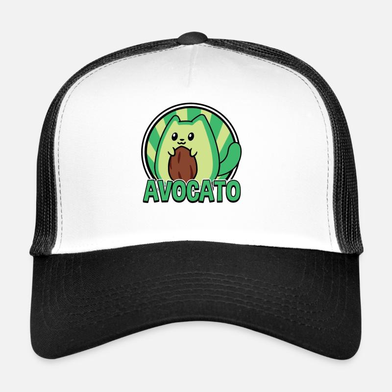 Avocato Mélange d’avocat et de chat pour les végétariens Casquette trucker 