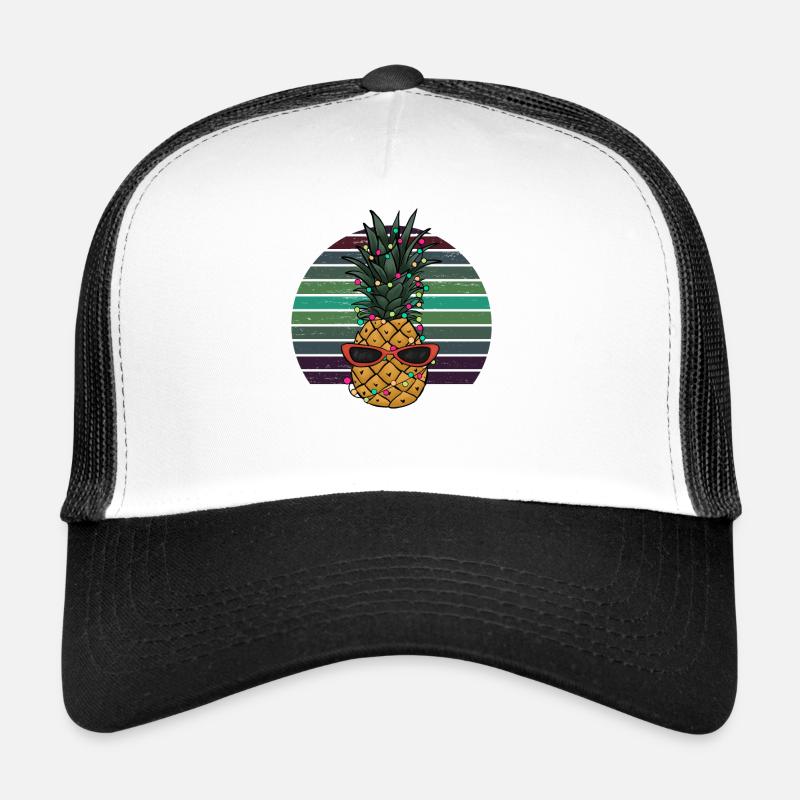 Rétro Ananas String of Lights Cadeau de Noël Casquette trucker 
