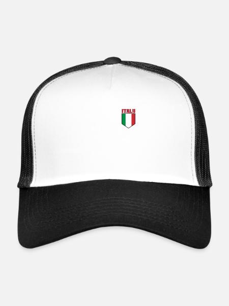 Drapeau de l’Italie Italia - Casquette trucker  - blanc/noir - Devant