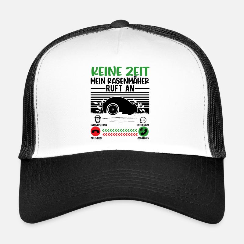 Keine Zeit Mein Mähroboter ruft - Trucker Cap - Weiß/Schwarz