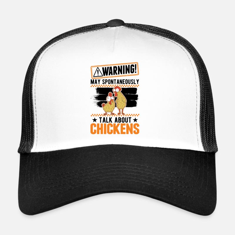 Warning chickens farmer chicken Trucker Cap