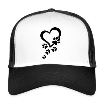 Dog Paw Heart Baby Dogs - Dog Paws Hearts Dog Paw - Trucker Cap - white/black - Front