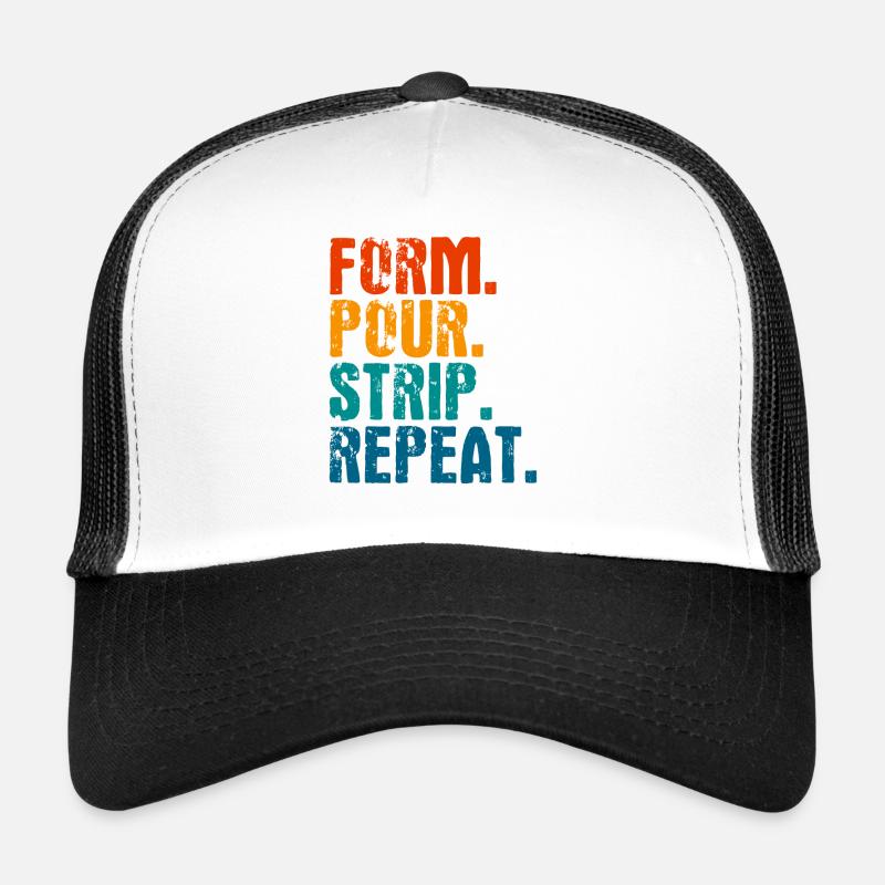 Bétonnière Travailleur de la construction Cadeau de constructeur de béton Casquette trucker 