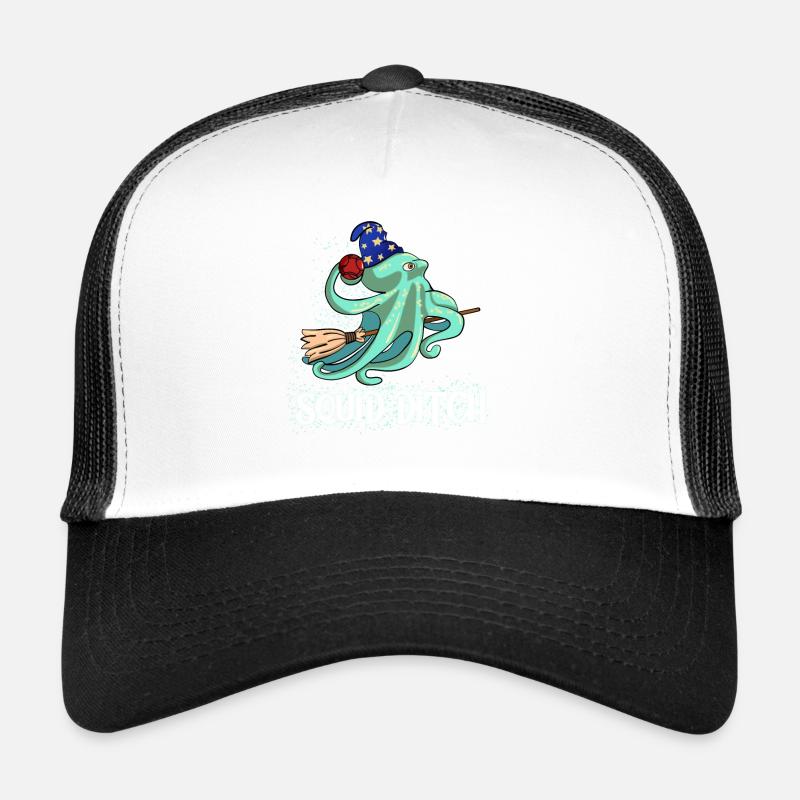 Squid-Ditch On A Broom Magical Octopus Costum Trucker Cap