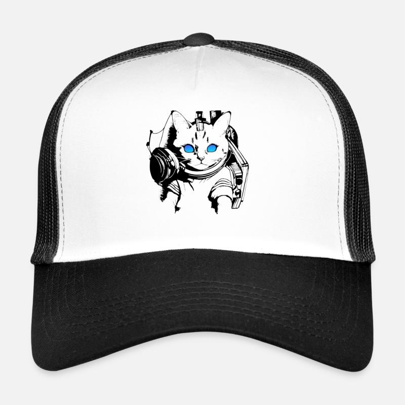 DJ Katze Blaue Augen Trucker Cap