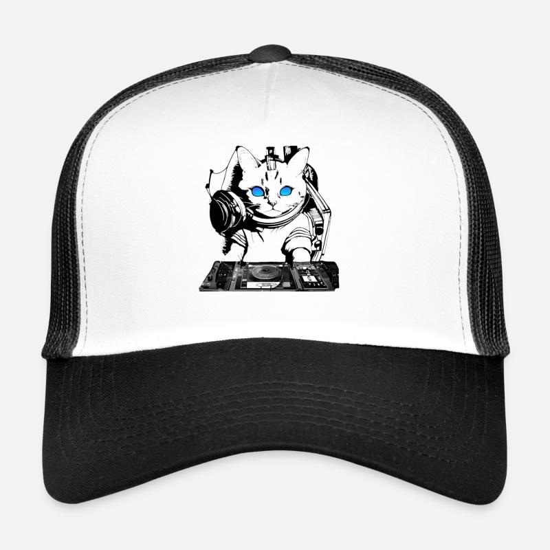 DJ cat avec table de mixage Casquette trucker 