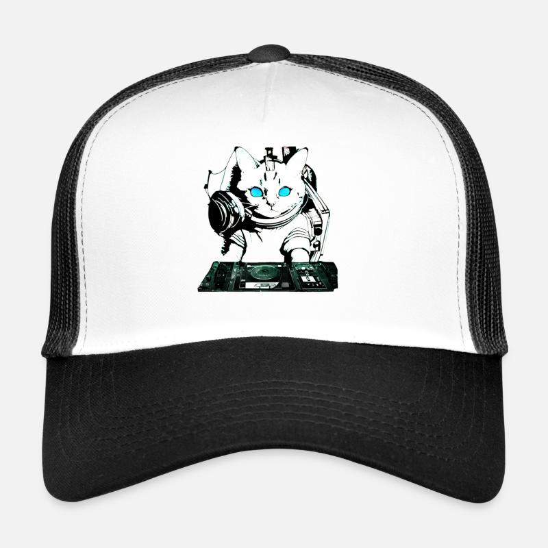 DJ cat avec table de mixage Casquette trucker 