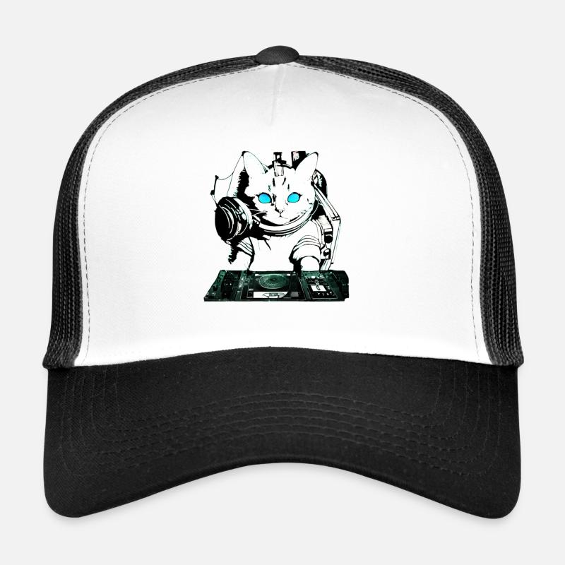 DJ cat avec table de mixage Casquette trucker 