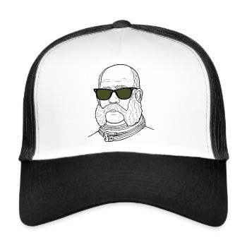 Emperor Franz Josep with glasses drawing - Trucker Cap - white/black - Front