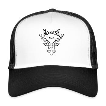 Blasmusik Pfalz Bloosmusik Palz Hirsch Geantler - Trucker Cap - white/black - Front