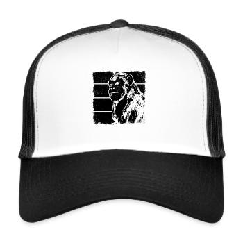 Monkey Chimpanzee Orangutan Monkey - Trucker Cap - white/black - Front