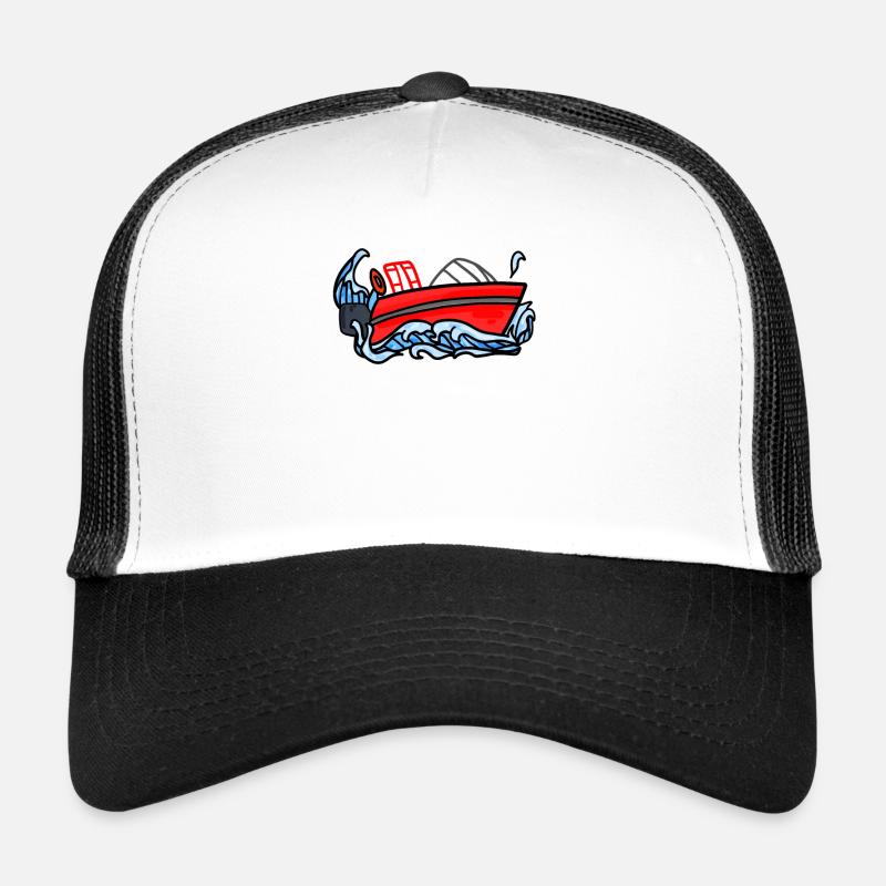 Feuerwehr Boot - Trucker Cap - Weiß/Schwarz