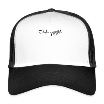 Zebra Heartbeat Heart - Zebra Zoo Animal Zebra Hea - Trucker Cap - white/black - Front
