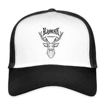 Brass music Musikverein Brass band Deer antlers - Trucker Cap - white/black - Front