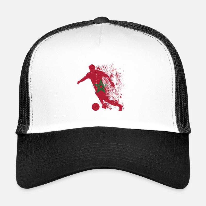 Équipe nationale du Maroc - Casquette trucker  - blanc/noir