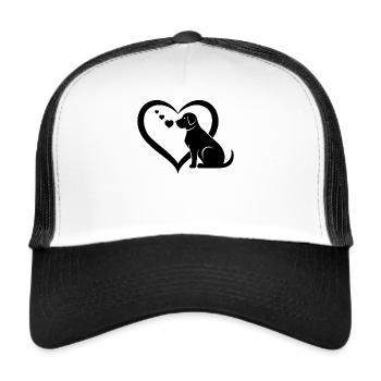 Dog With Heart Dog Lover Dog Owner Dog Puppy Cute - Trucker Cap - Weiß/Schwarz - Vorne