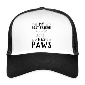 Pet Dog Owner Cute Dog Lover - My Best Friend Has - Trucker Cap - Weiß/Schwarz - Vorne