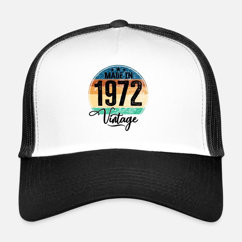 Millésime fabriqué en 1972 Année de naissance 1972 Anniversaire Casquette trucker 