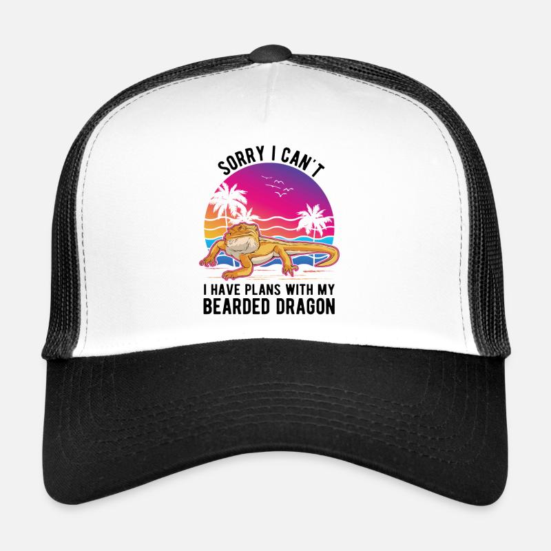 Bartagame Spruch Bearded Dragon - Trucker Cap - Weiß/Schwarz