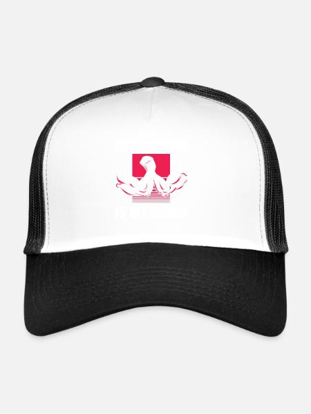L’entraînement de préhension est mon cardio - Casquette trucker  - blanc/noir - Devant