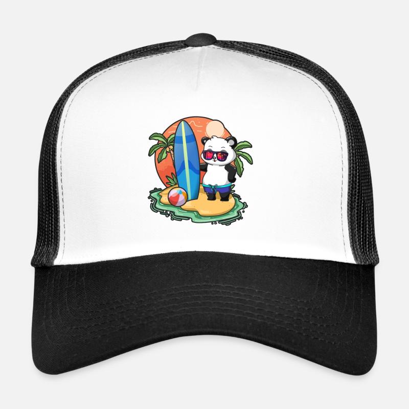 Funny Panda Surf Lovers Cool Surfboard Surfing Wortspiel Trucker Cap