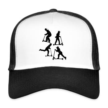 Scooter Tricks Stunt Scooter Stunts Boys Kids Scoo - Trucker Cap - white/black - Front