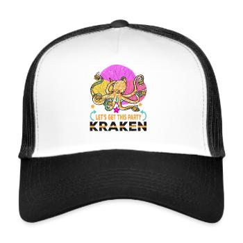 Poulpe Poulpe Tentacule de mer Poulpe Poulpe Poulpe Poulpe - Casquette trucker  - blanc/noir - Devant