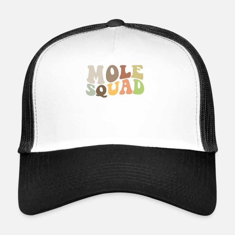Colorful Mole Relay In White Trucker Cap