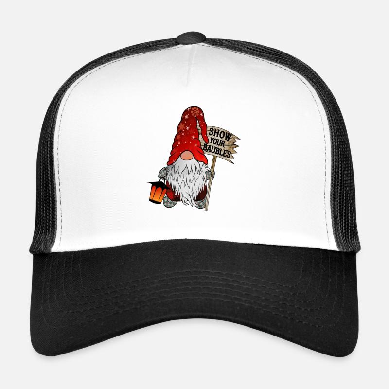 GNOME DE NOËL MONTREZ VOS BOULES DE NOËL Casquette trucker 
