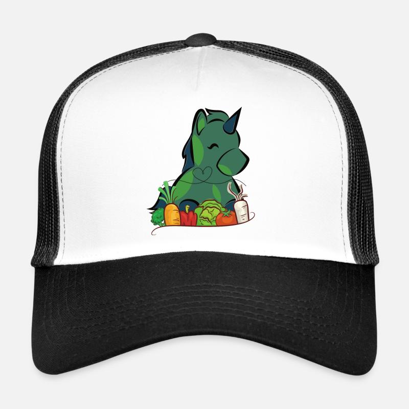 Veggie Einhorn - Trucker Cap - Weiß/Schwarz