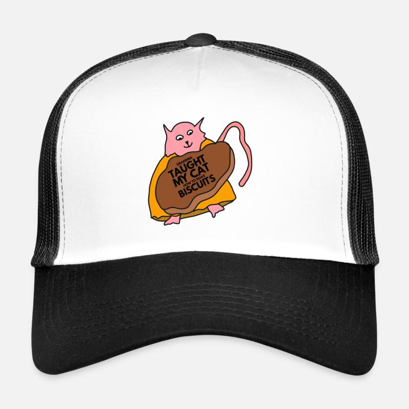 Grandma Taught My Cat How To Make Biscuits - Trucker Cap - white/black