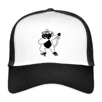 Dab Dance Monkey Lover Orangutan Monkey - Dabbing - Casquette trucker  - blanc/noir - Devant